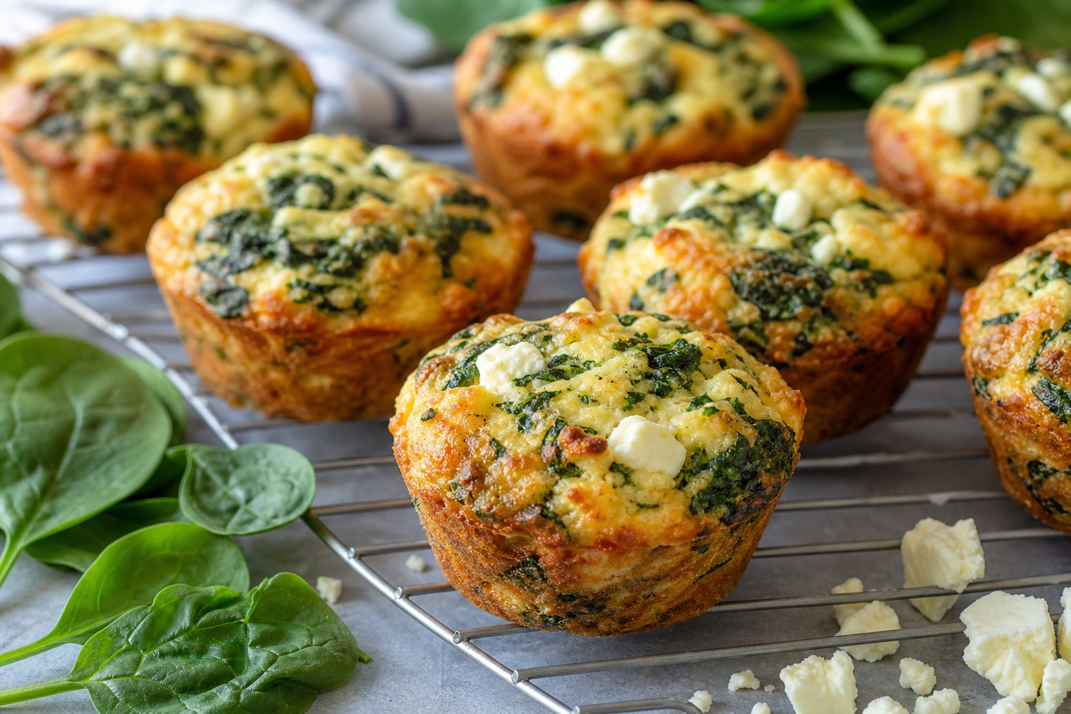 Savory Spinach and Feta Breakfast Muffins