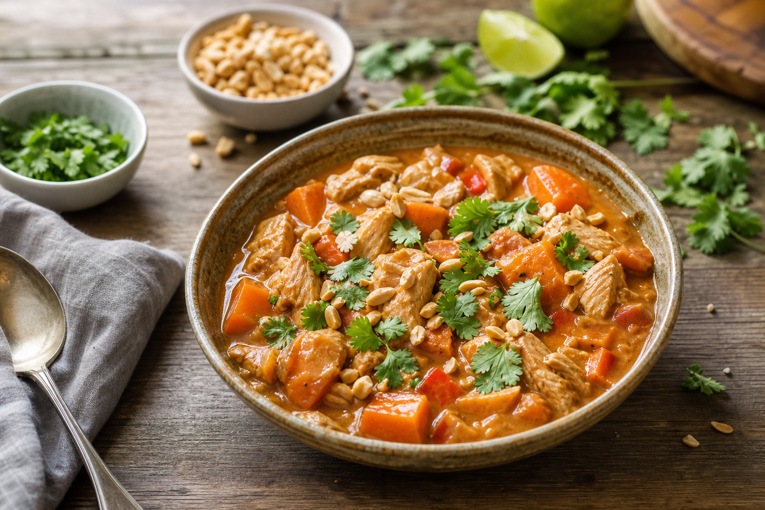 Slow Cooker Thai Peanut Chicken Stew