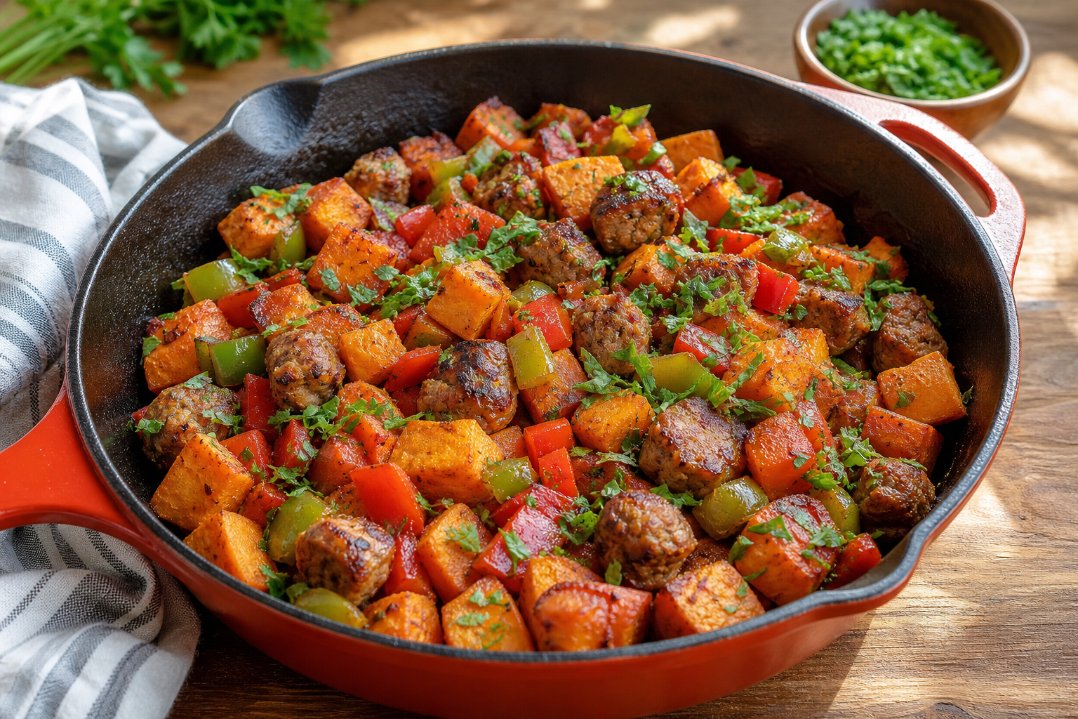 Sweet Potato and Sausage Breakfast Skillet