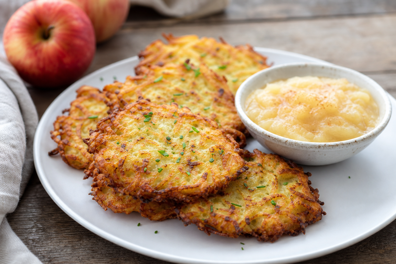 Air Fryer Potato Latkes with Applesauce