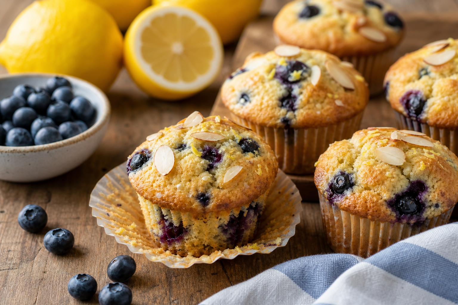 Almond Flour Lemon Blueberry Muffins (Gluten Free)