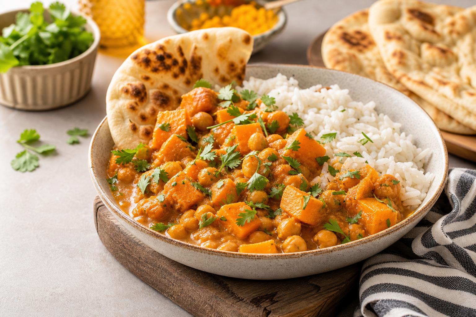 Chickpea and Sweet Potato Coconut Curry