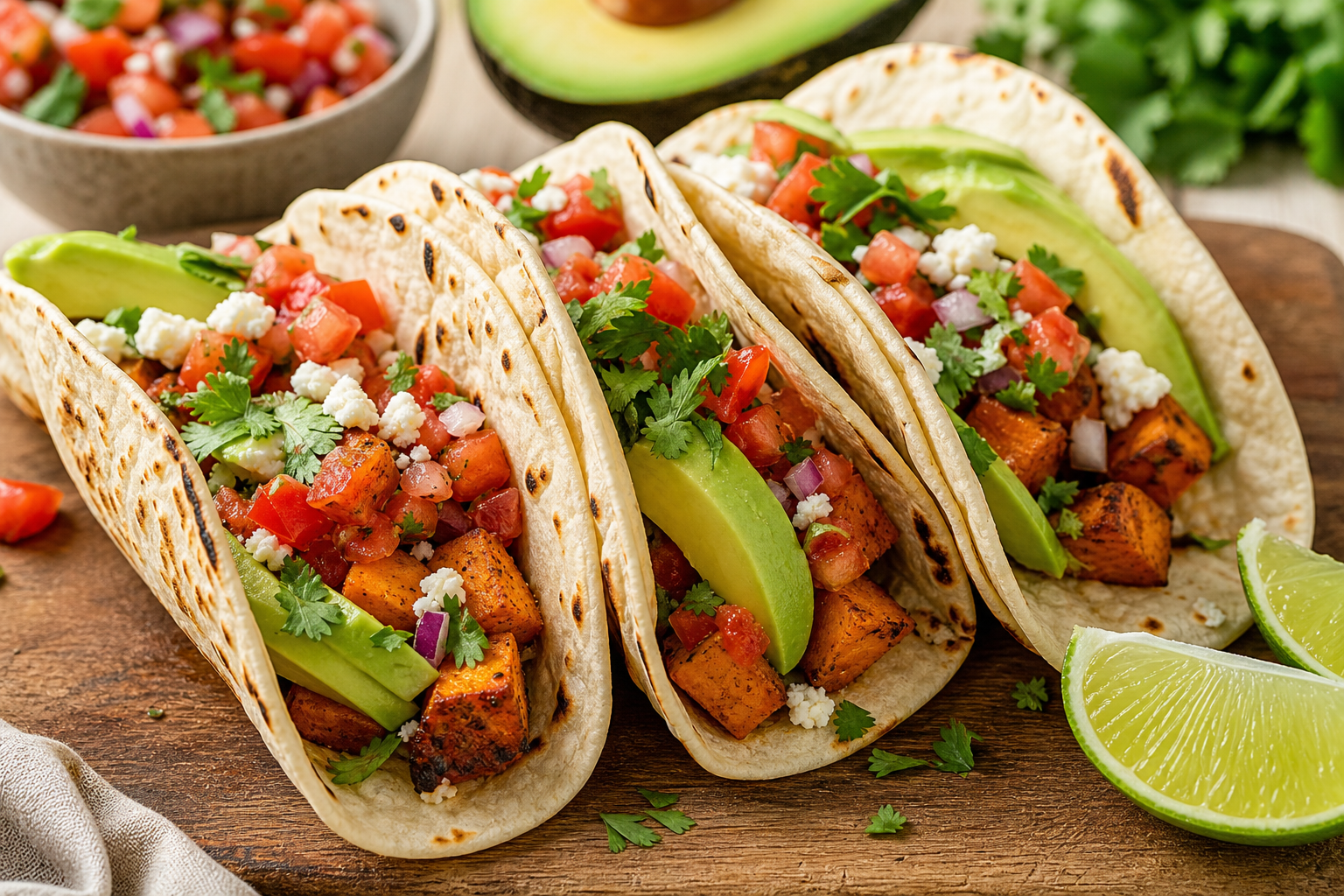Chili Lime Sweet Potato Breakfast Tacos