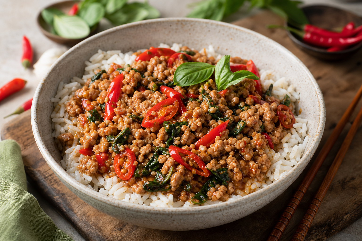 Crispy Thai Basil Chicken Stir-Fry