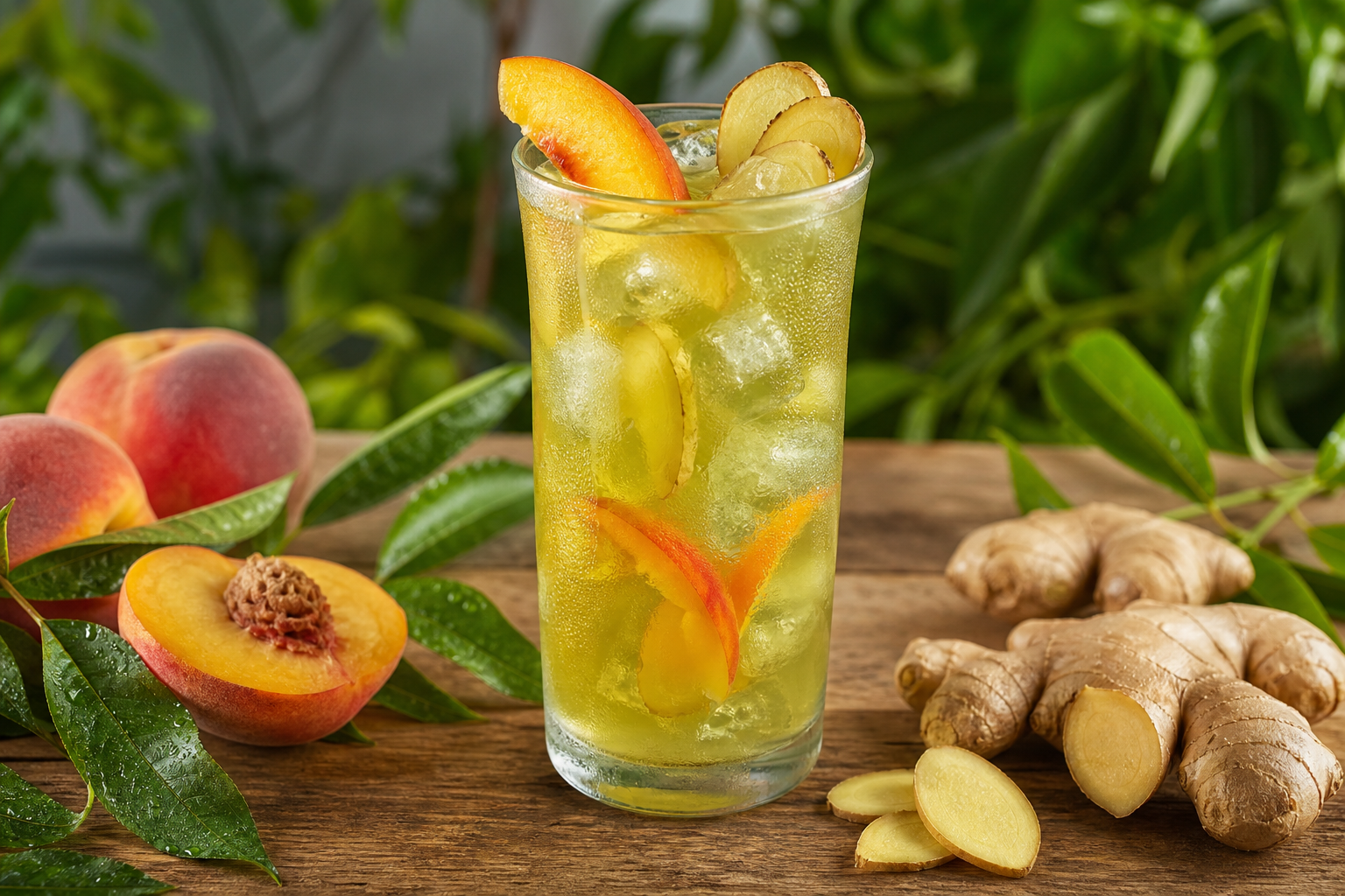Ginger Peach Iced Green Tea