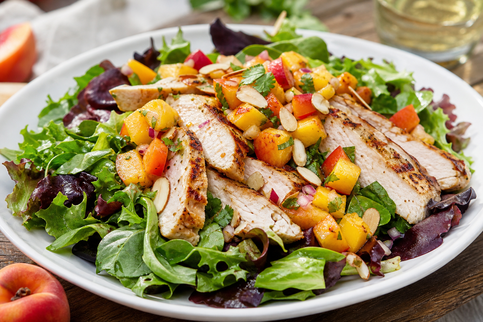 Grilled Turkey and Peach Salsa Salad