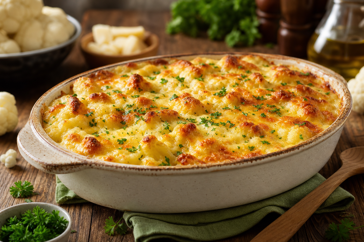Keto Creamy Cauliflower and Cheese Casserole