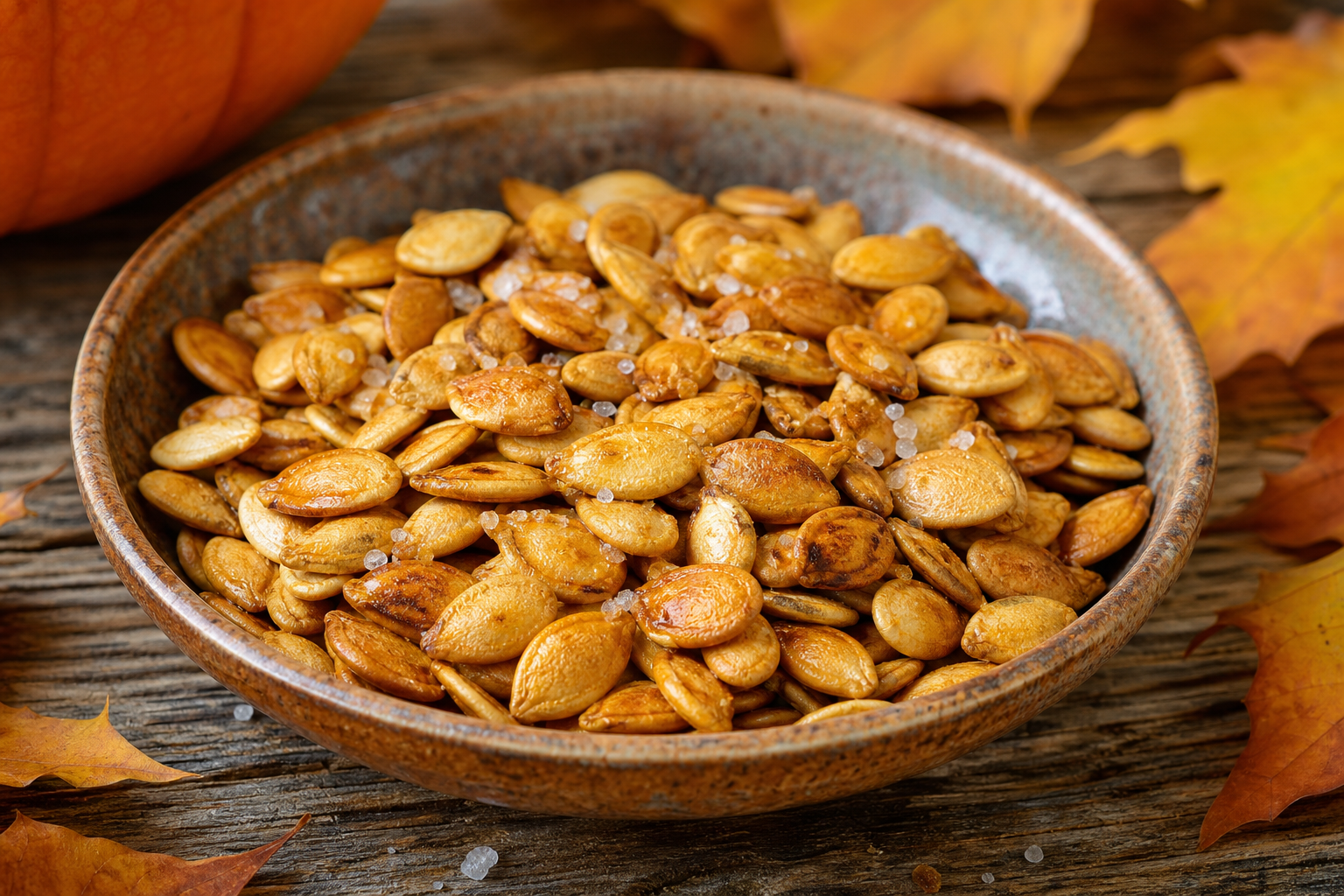 Savory Roasted Pumpkin Seeds with Smoked Sea Salt
