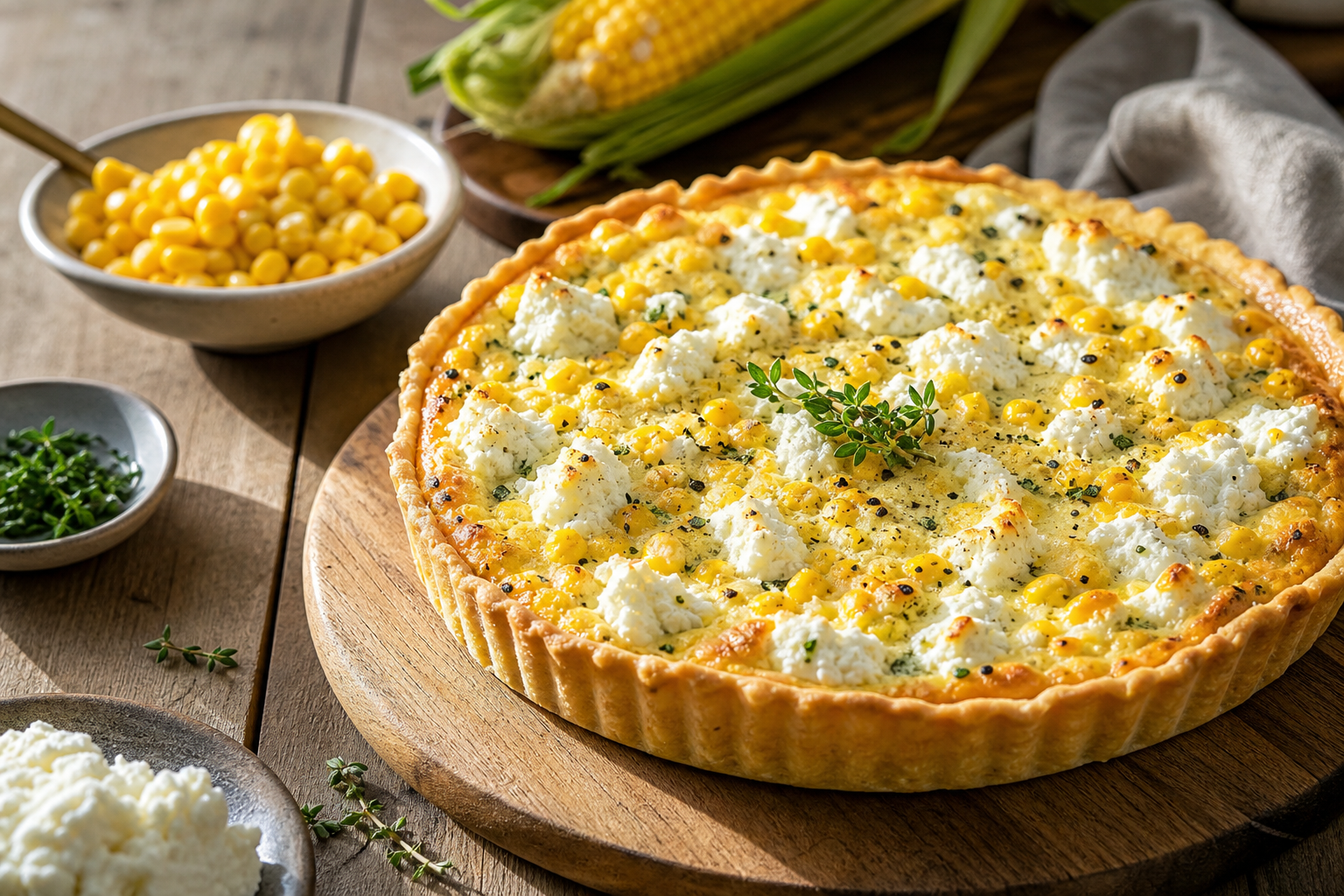 Savory Sweet Corn and Ricotta Breakfast Tart