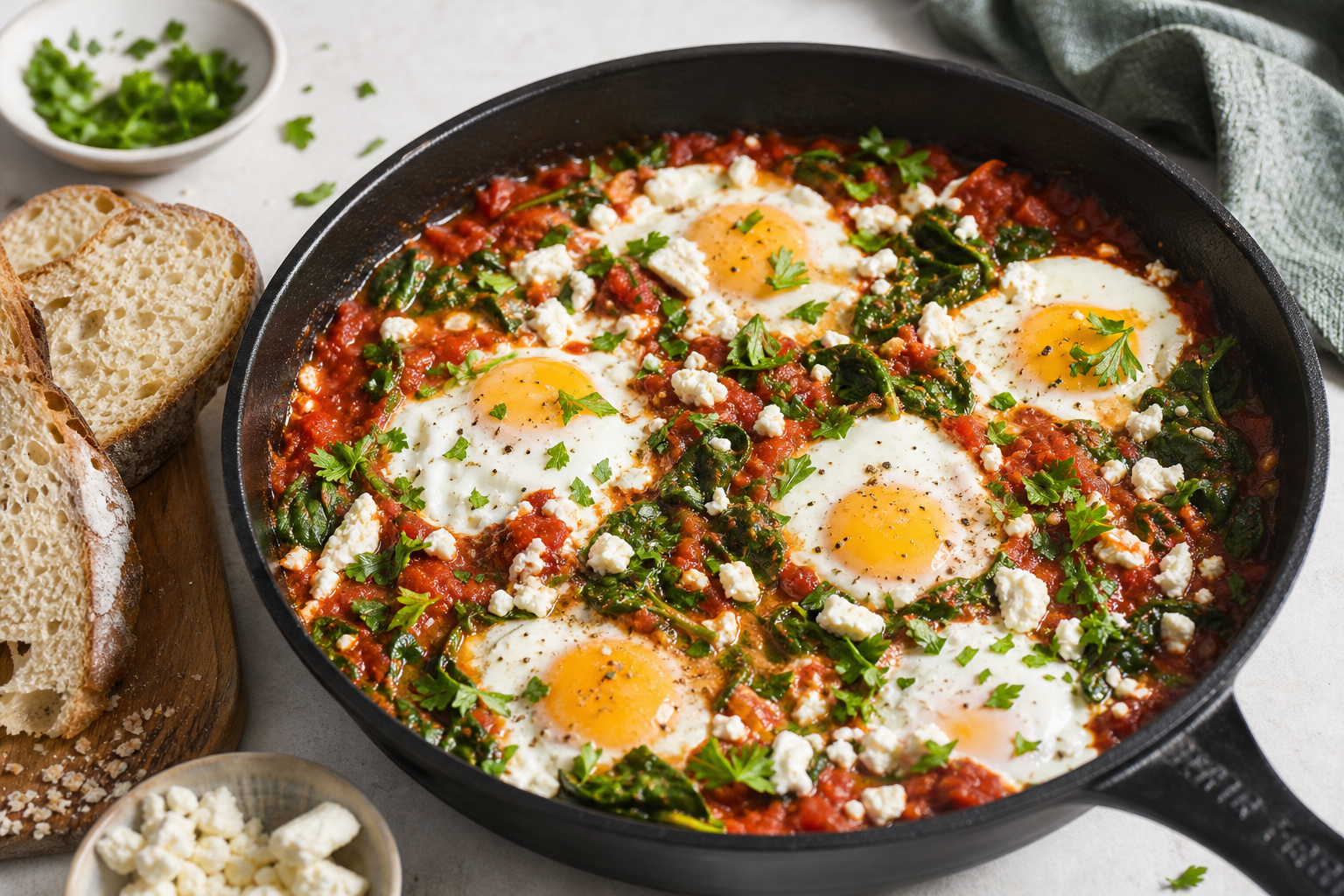 Shakshuka with Spinach and Feta