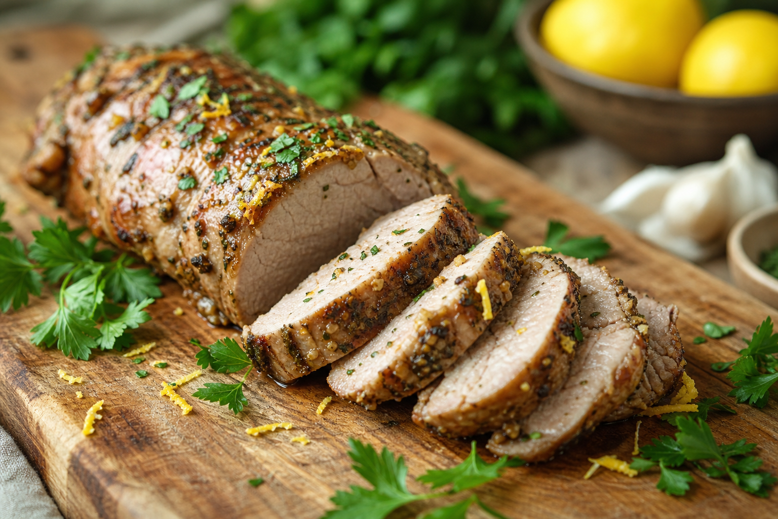 Slow Cooker Lemon Herb Pork Tenderloin