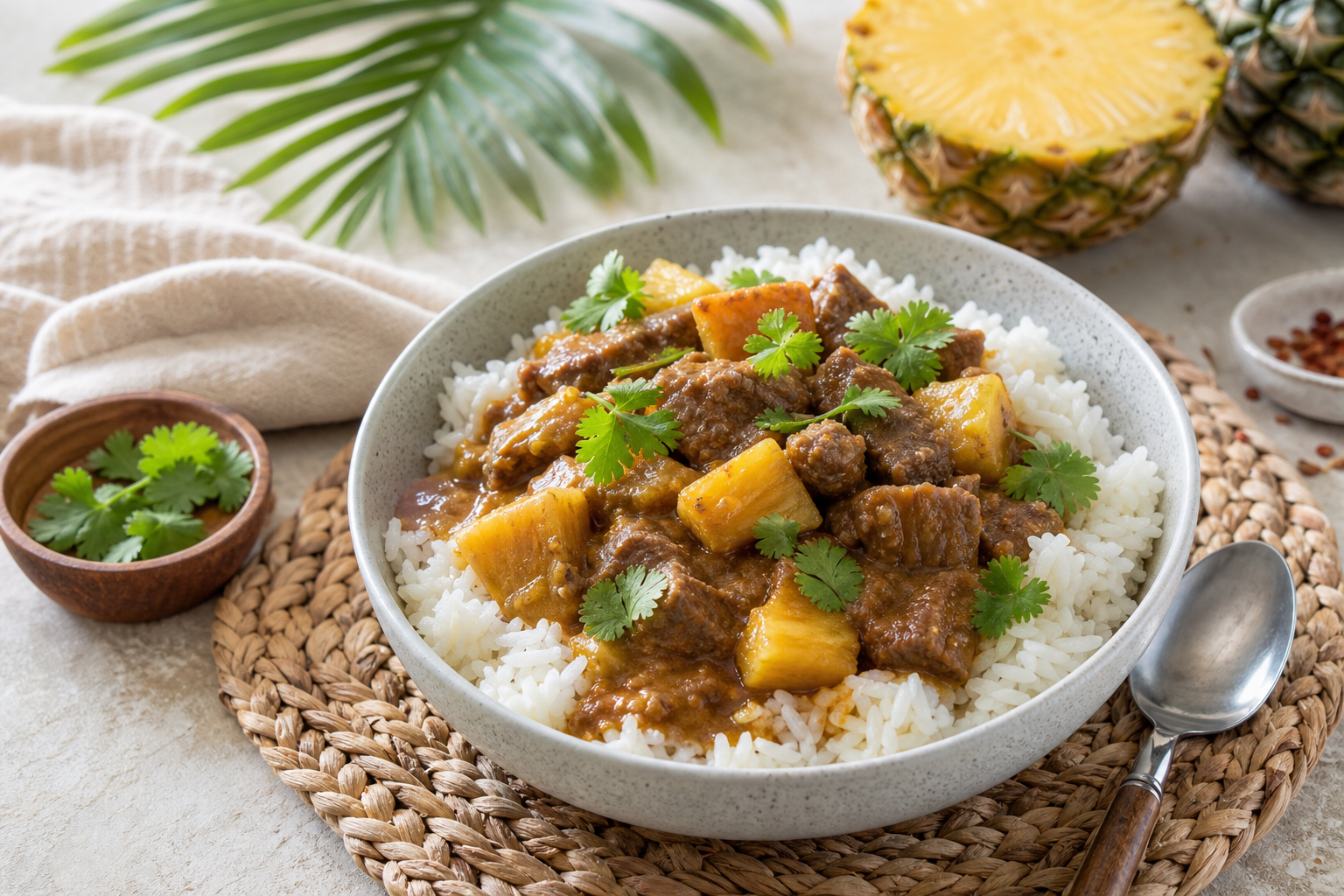 Slow Cooker Pineapple Beef Curry