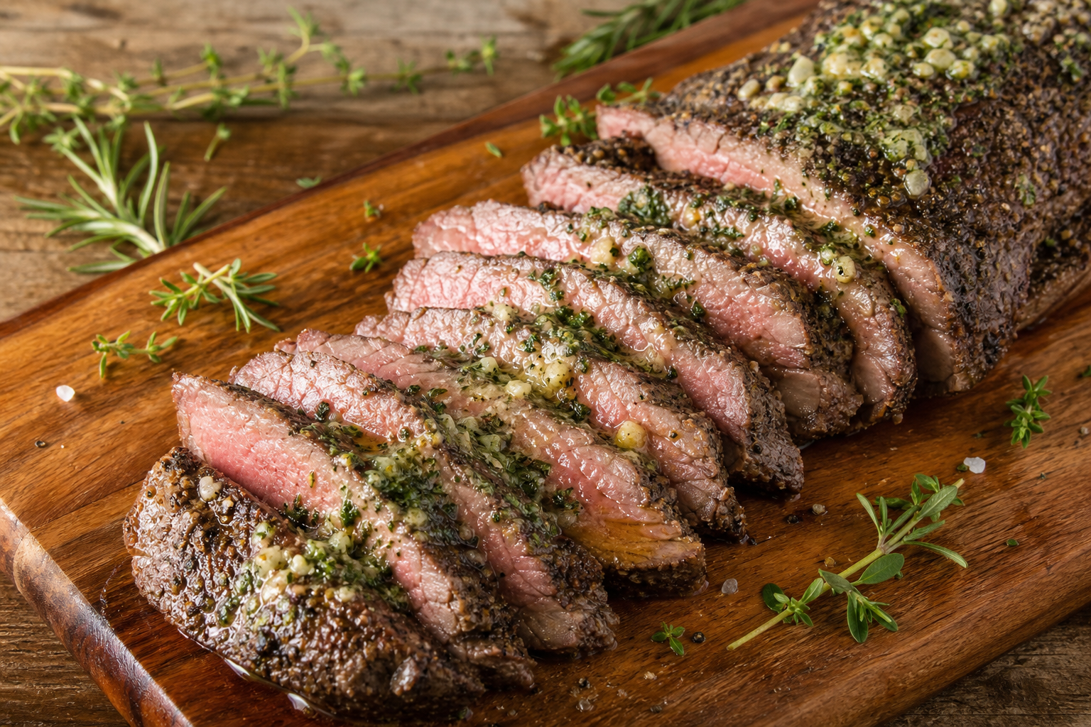 Sous Vide Tri-Tip Steak with Garlic Herb Butter