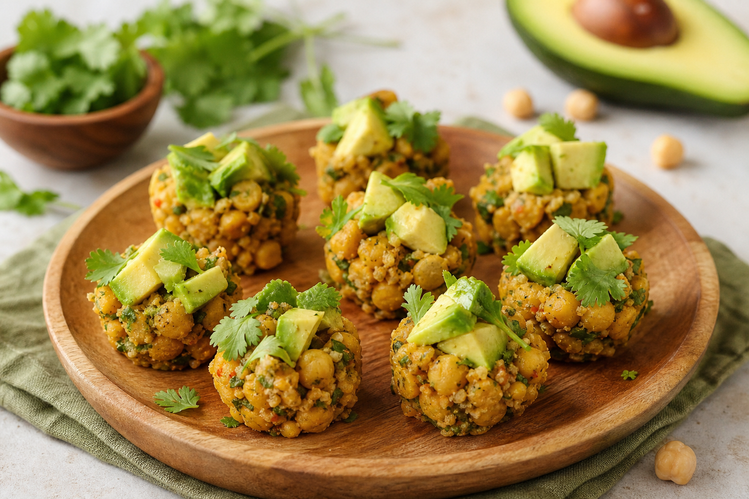 Spiced Chickpea and Avocado Snack Bites
