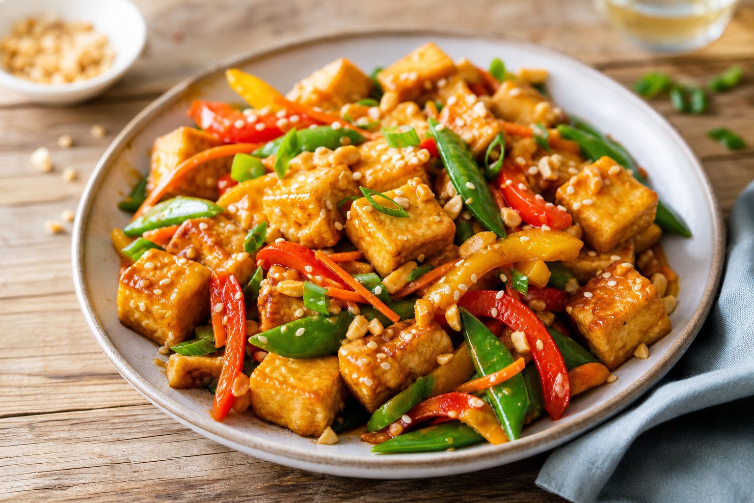 Spicy Peanut Tofu Stir-Fry