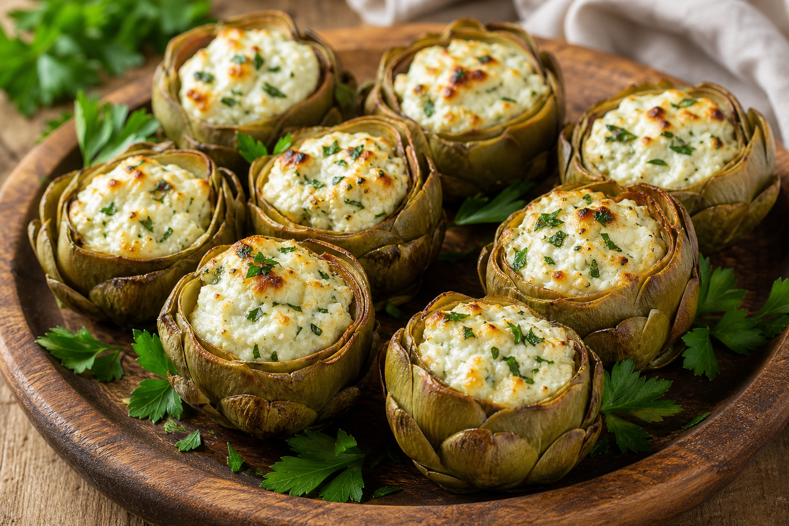 Stuffed Mini Artichokes with Herbed Ricotta