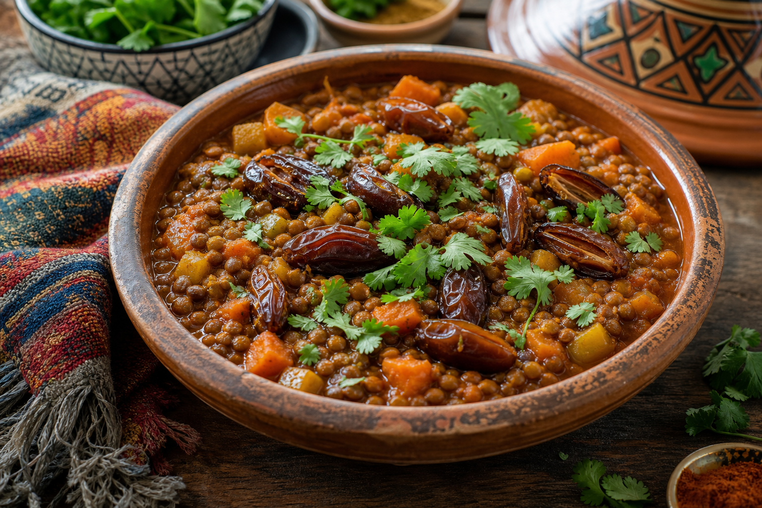 Vegan Moroccan-Spiced Lentil and Date Tagine