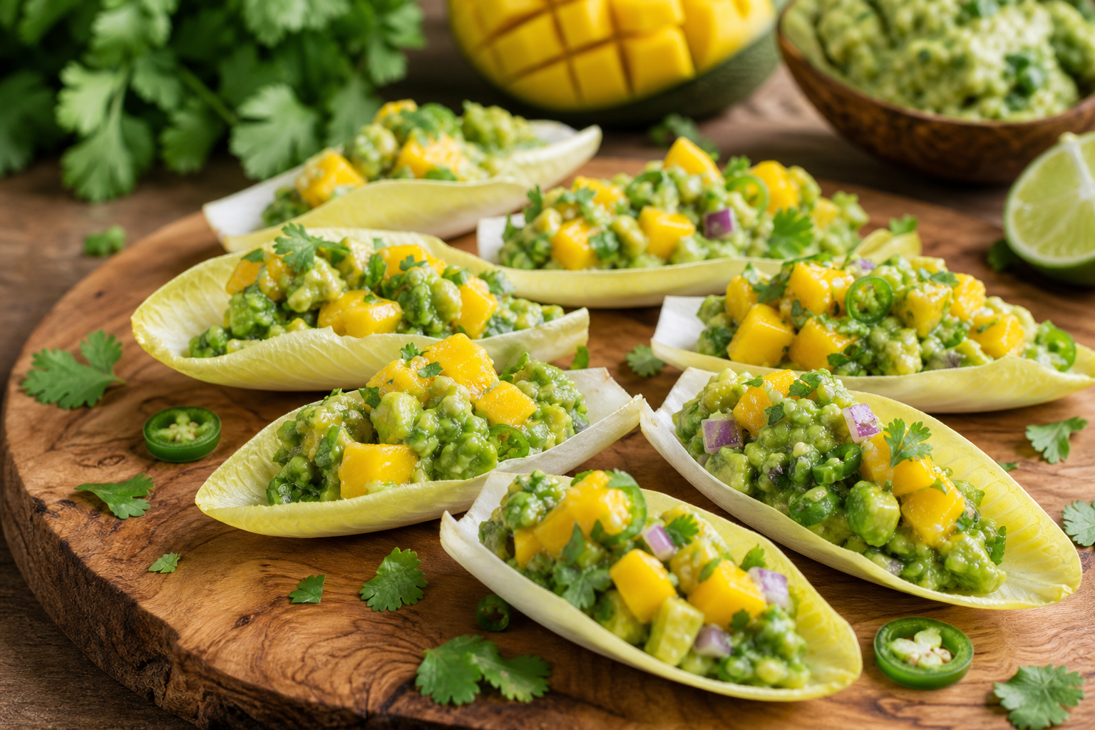 Zesty Spicy Mango Guacamole Bites
